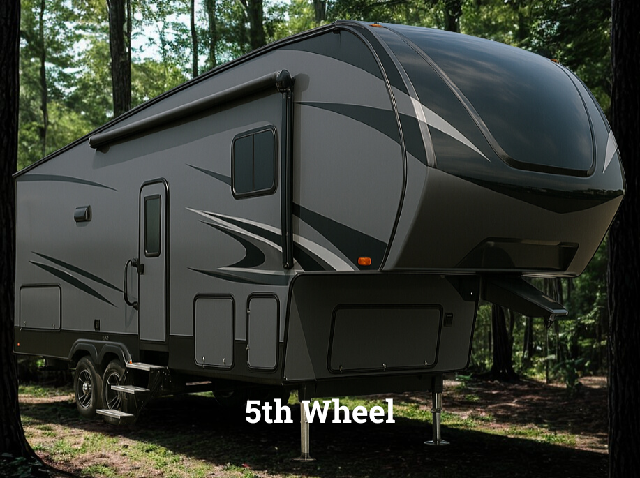 Fifth wheel toy hauler hitched to pickup truck – buying an RV in 2025 guide