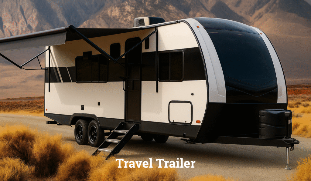 Travel trailer campsite setup – buying an RV in 2025 guide
