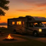 class b rv at sunset